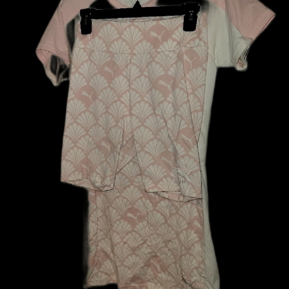 Pink and White Patterned Two-Piece Set - Picture 1 of 4